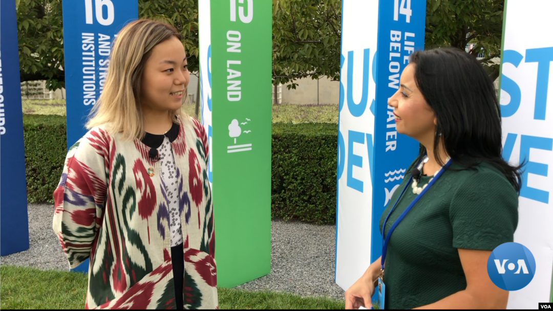 Tatyana Sin, Uzbekistan, UN Youth Climate Summit 2019, talks to VOA's Navbahor Imamova, New York September 23, 2019