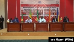 Panel des ministres en charge du culte du G5 Sahel, à Ouagadougou, Burkina, 26 avril 2018. (VOA/Issa Napon)
