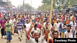 Jute mills workers demonstrations in Khulna