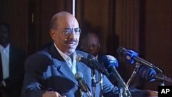 In this still image taken from video, Sudanese President Omar Hassan al-Bashir speaks during an address on state TV in Khartoum, February 7, 2011