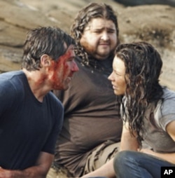 Jack (Matthew Fox, left) battles to save the island on the final episode of 'Lost.'