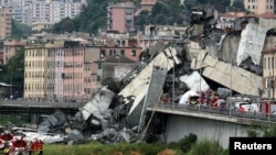 Cầu Morandi bị sập ở thành phố cảng Genoa của Ý hôm 14/8 làm ít nhất 30 người thiệt mạng.