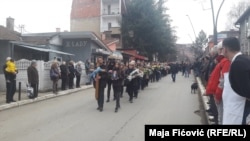 Body of political leader Oliver Ivanovic who was killed 16th of January in Mitrovica, was carried through the city