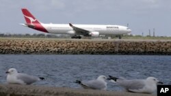 澳洲航空公司(Qantas)的飛機準備起飛（資料圖片）