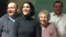Former Iranian prisoner Jason Rezaian, left, is shown with his family shortly after his release. From second left, his wife, Yeganeh Salehi, his mother, Mary Rezaian, and his brother Ali Rezaian.