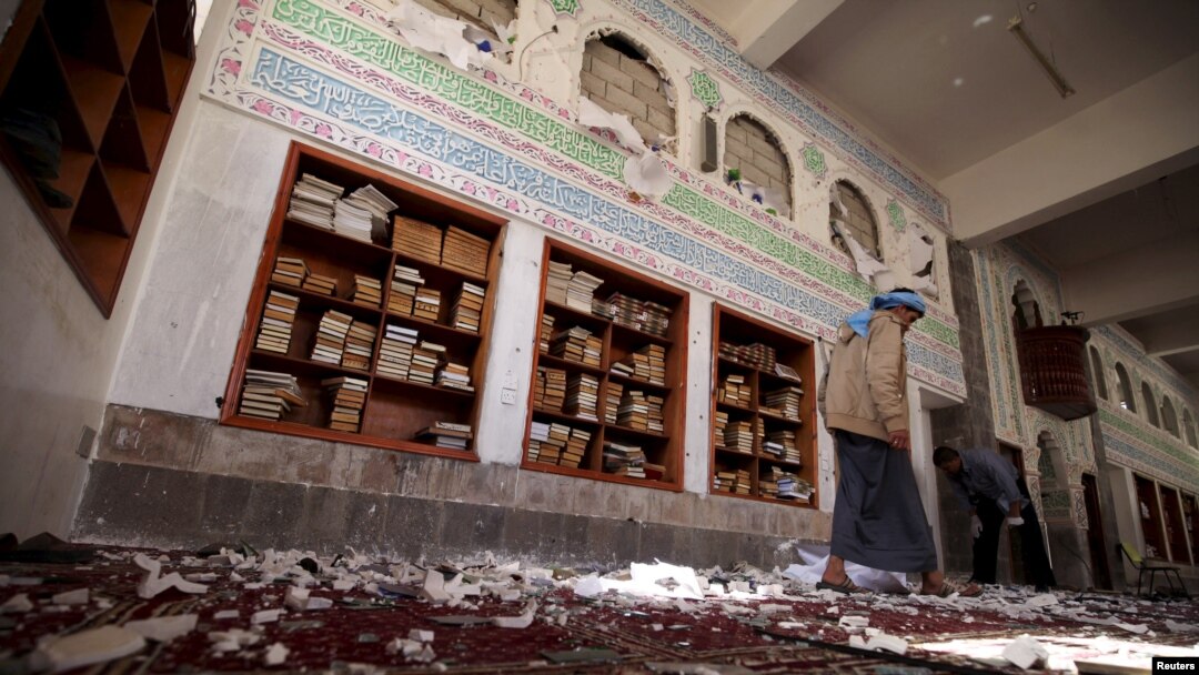 Sanodagi masjidda xurujdan keyingi ahvol, Yaman, 20-mart, 2015-yil