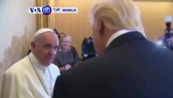 Perezida w’Amerika Donald Trump yabonanye na Papa Fransisiko i Vatikani