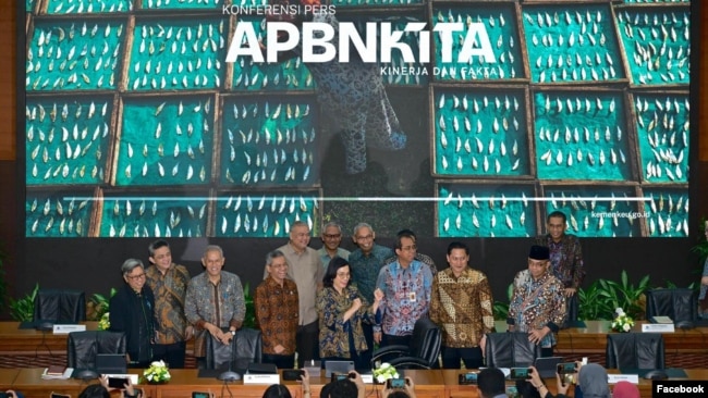 Menteri Keuangan RI dalam konferensi pers #APBNKiTa di Kantor Kemenkeu di Jakarta, 13 Maret 2025. (Facebook/smindrawati)