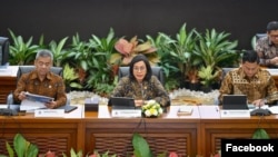 Menteri Keuangan RI dalam konferensi pers #APBNKiTa di Kantor Kemenkeu di Jakarta, 13 Maret 2025. (Facebook/smindrawati)