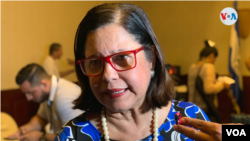 La política Violeta Granera, de la Coalición Nacional, afirma que la política de EE.UU. hacia Nicaragua es bipartidista.Foto Houston Castillo, VOA.
