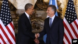 Shugaban Amurka Obama da shugaban Argentina Mauricio Macri