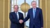 Egyptian President Abdel Fattah el-Sissi, left, shakes hands with Turkish President Recep Tayyip Erdogan during a welcome ceremony prior to their meeting at the Presidential Palace in Ankara, Turkey, on Sept. 4, 2024.