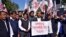 Activists from the All Assam Students Union (AASU) shout slogans during a protest against the government's bid to pass a bill in parliament to give citizenship to non-Muslims from neighboring countries, in Guwahati, India Jan. 7, 2019. 