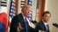 Дональд Трамп с президентом Южной Кореи Мун Чжэ Ином