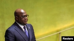 Rais wa Jamhuri ya Kidemokrasia ya Congo Felix Antoine Tshisekedi Tshilombo akiwasili kuhutubia Kikao cha 78 cha Baraza Kuu la Umoja wa Mataifa mjini New York, Marekani, Septemba 20, 2023.
