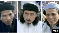 Para pelaku bom Bali, dari kiri: Ali Ghufron, Imam Samudra dan Amrozi Nurhasyim yang dieksekusi mati pada 9 November 2008 (Foto: dok). 