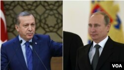 From left, Turkey President Recep Tayyip Erdogan and Russia President Vladimir Putin.