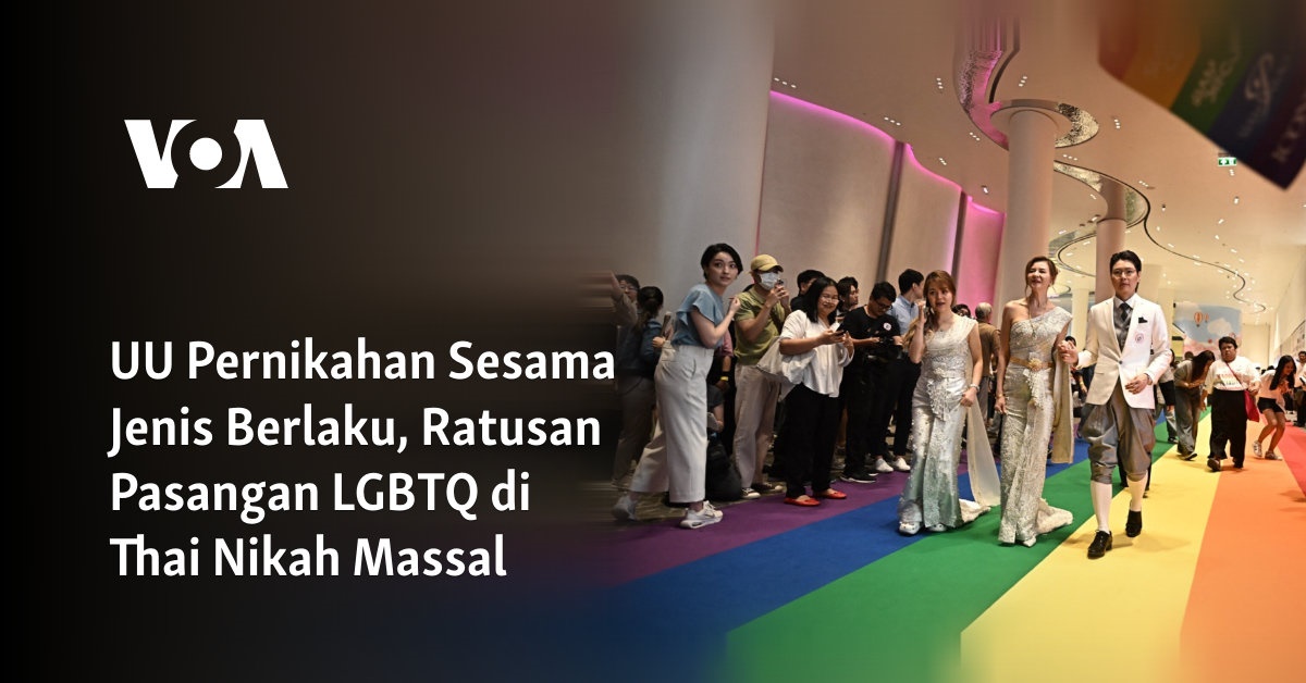 UU Pernikahan Sesama Jenis Berlaku, Ratusan Pasangan LGBTQ di Thai Nikah Massal