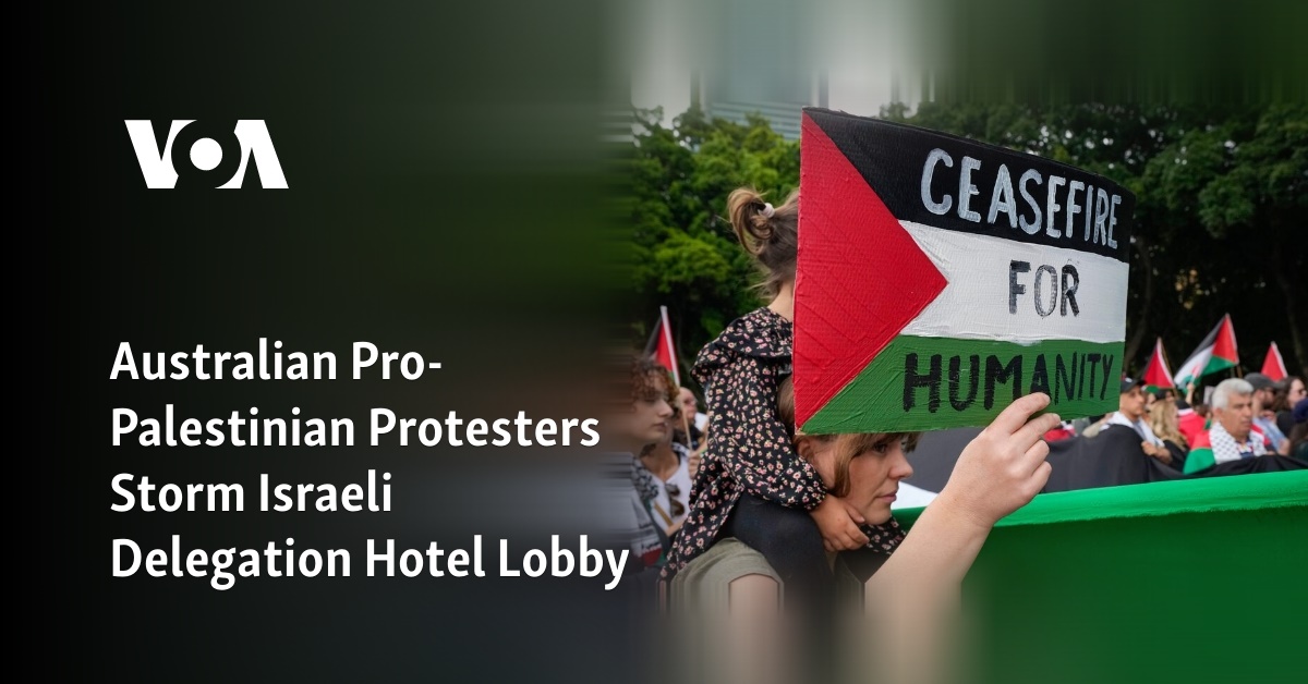 Australian Pro-Palestinian Protesters Storm Israeli Delegation Hotel Lobby