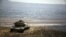 The Syrian area of Quneitra is seen in the background as an out-of-commission Israeli tank parks on a hill, near the ceasefire line between Israel and Syria, in the Israeli-occupied Golan Heights, Aug. 21, 2015. 