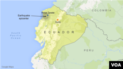 Earthquake epicenter, near Rosa Zarate, Ecuador