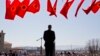 Kosovo president Hashim Thaci addresses the crowd gathered during the 20th anniversary of the NATO bombing in the village of Glogjan, Kosovo on March 24, 2019. 