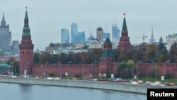 A view of Moscow's Kremlin, Ministry of Foreign affairs and Moscow City business district, October 18, 2011.