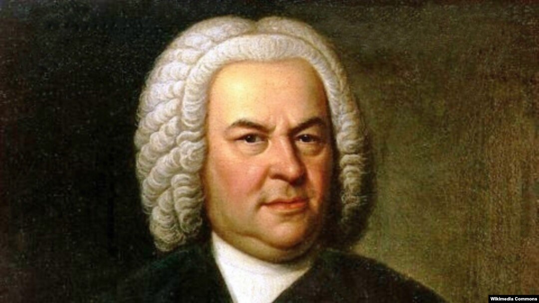 Johann Sebastian Bach in a portrait by Elias Gottlob Haussmann (Wikimedia Commons)