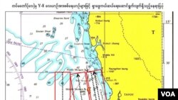 ပျောက်ဆုံးသွားတဲ့ မြန်မာ့ တပ်မတော် ပို့ဆောင်ရေး လေယာဉ်ကို ရှာဖွေကယ်ဆယ်ရေး ဆောင်ရွက်မှု မြေပုံ။ မူရင်း - ကာကွယ်ရေး ဝန်ကြီးဌာန။
