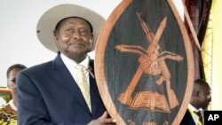 Uganda's longtime President Yoweri Museveni attends his inauguration ceremony in the capital Kampala, May 12, 2017. 