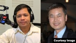 FILE: Mr. Yong Kim Eng, president of the People Center for Development and Peace (left) and Mr. Yap Kim Tung, president of Cambodian Americans for Human Rights and Democracy (right).