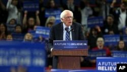 FILE - Democratic presidential candidate, Sen. Bernie Sanders, I-Vt., speaks at a campaign rally in Piscataway, New Jersey, May 8, 2016. The Democratic National Committee announced Monday its platform committee will include five representatives picked by Sanders.