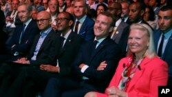 IBM's President and CEO Virginia Rometty attend the opening of the VivaTech gadget show in Paris, Thursday, May 24, 2018. Rometty is one of the few female business leaders in the U.S. (AP Photo/Michel Euler, Pool)