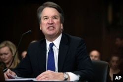 Supreme Court nominee Judge Brett Kavanaugh gives his opening statement before the Senate Judiciary Committee, Sept. 27, 2018 on Capitol Hill in Washington.