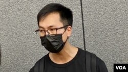 梁錦威表示，支聯會在公民社會的角色應該由香港市民去決定，而不是特首林鄭月娥一個人定義。 （美國之音湯惠芸）