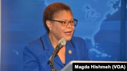 FILE: Congresswoman Karen Bass speaking at VOA panel on the Chibok girls