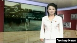 북한 유일의 전국 TV채널인 조선중앙TV가 지난해 10월 세계적인 체조동작 <김광숙 동작>'이라는 프로그램을 내보내며 새 방송기술인 '가상 스튜디오'를 선보였다. (자료사진)