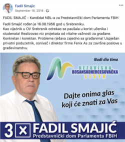 FB profil Fadila Smajića