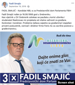 FB profil Fadila Smajića