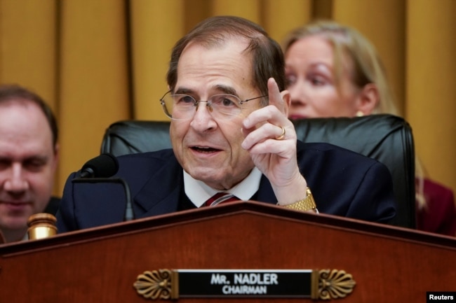 FILE - Chairman of the House Judiciary Committee Jerrold Nadler (D-NY) speaks on Capitol Hill in Washington, March 26, 2019.