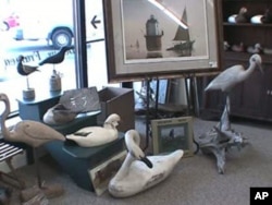 Wooden decoys, here in Vincenti's shop in Havre de Grace, Md., can sell for up to several thousand dollars.