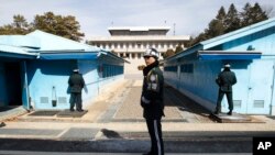 Suasana di desa perbatasan Panmunjom, Paju, Korea Selatan, 21 Februari 2018. (Foto: dok).