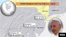 Hành trình tới New York, Washington và Philadelphia từ ngày 22/9 đến ngày 27/9 của Đức Giáo Hoàng.