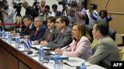 Delegasi Kuba hadir dalam pembicaraan bersejarah dengan delegasi AS di Havana, Kuba Rabu (21/1).