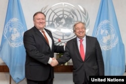 ABD Dışişleri Bakanı Mike Pompeo ve BM Genel Sekreteri Antonio Guterres