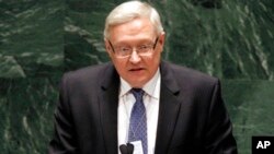 Сергій Рябков промовляє у штаб-квартирі ООН в Нью-Йорку