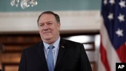 FILE - U.S. Secretary of State Mike Pompeo is seen at the Department of State in Washington, May 9, 2019. 
