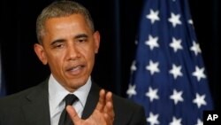 바락 오바마 미국 대통령이 5일 벨기에 브뤼셀에서 열린 주요 7개국 정상회담 기자회견에서 발언하고 있다.