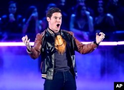 Adam Devine presents the tearjerker award at the MTV Movie and TV Awards at the Shrine Auditorium in Los Angeles, May 7, 2017.