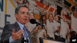FILE - Former Colombian president Alvaro Uribe